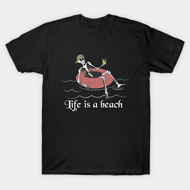 Life is a beach | Swim Skeleton T-Shirt by Denotation